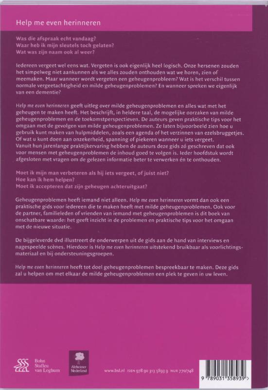 Achterkant van Help me even herinneren