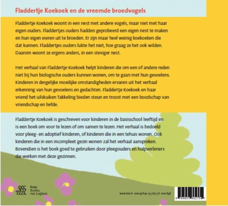 Achterkant van Fladdertje Koekoek en de vreemde broedvogels