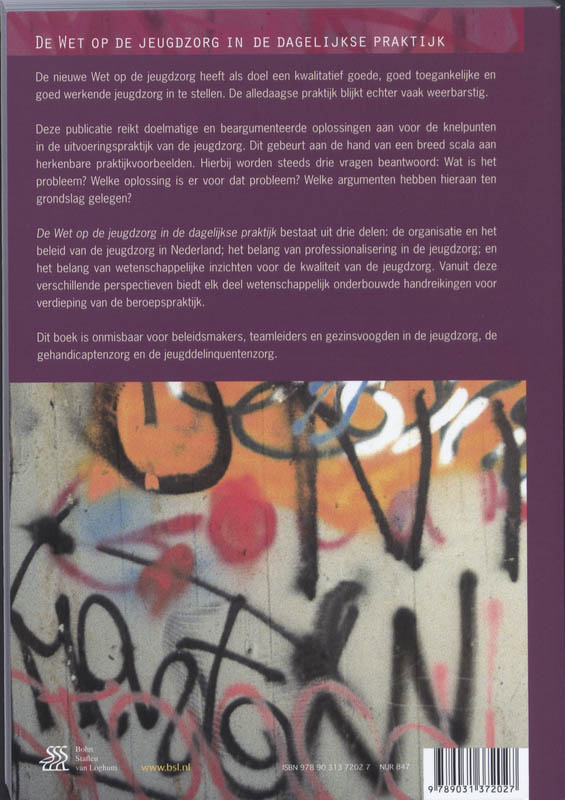 Achterkant van De Wet op de jeugdzorg in de dagelijkse praktijk