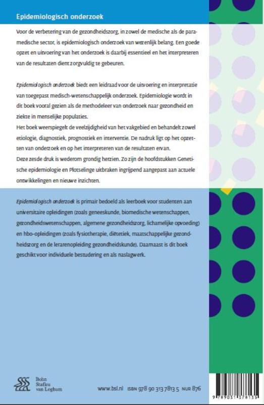 Achterkant van Epidemiologisch onderzoek