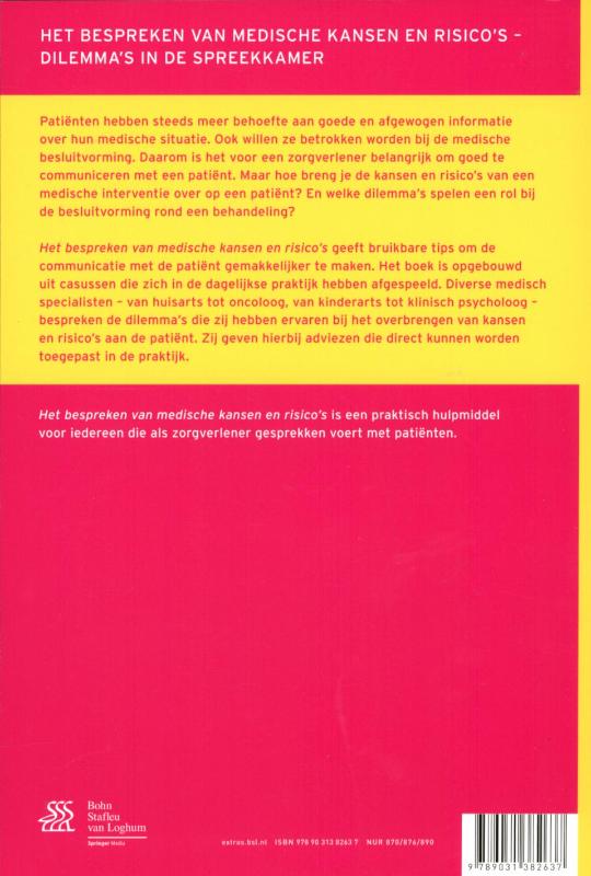 Achterkant van Het bespreken van medische kansen en risico's
