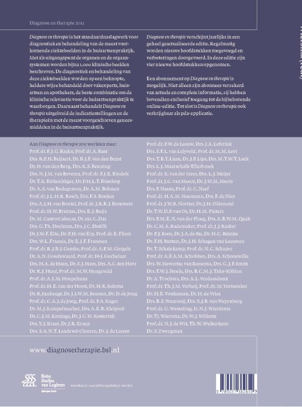 Achterkant van Diagnose en therapie 2011