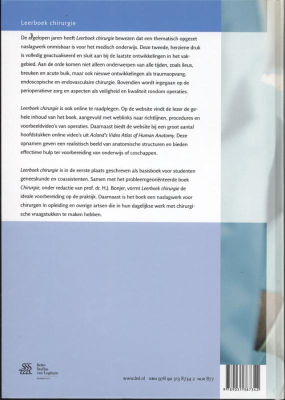 Achterkant van Leerboek chirurgie