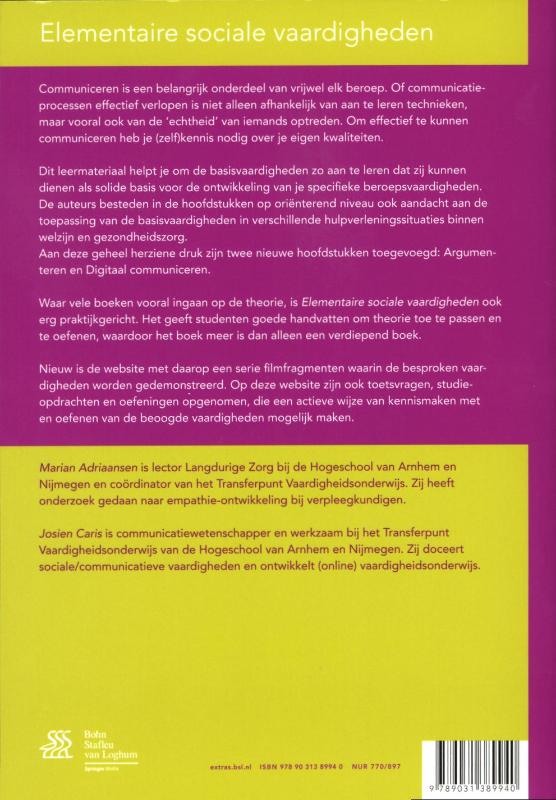Achterkant van Elementaire sociale vaardigheden
