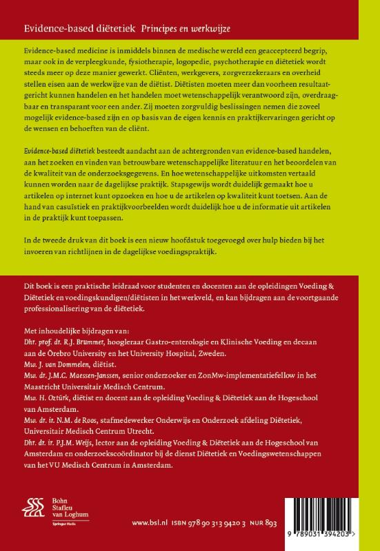 Achterkant van Evidence-based diëtetiek