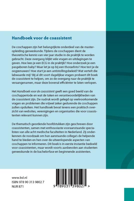 Achterkant van Handboek voor de coassistent