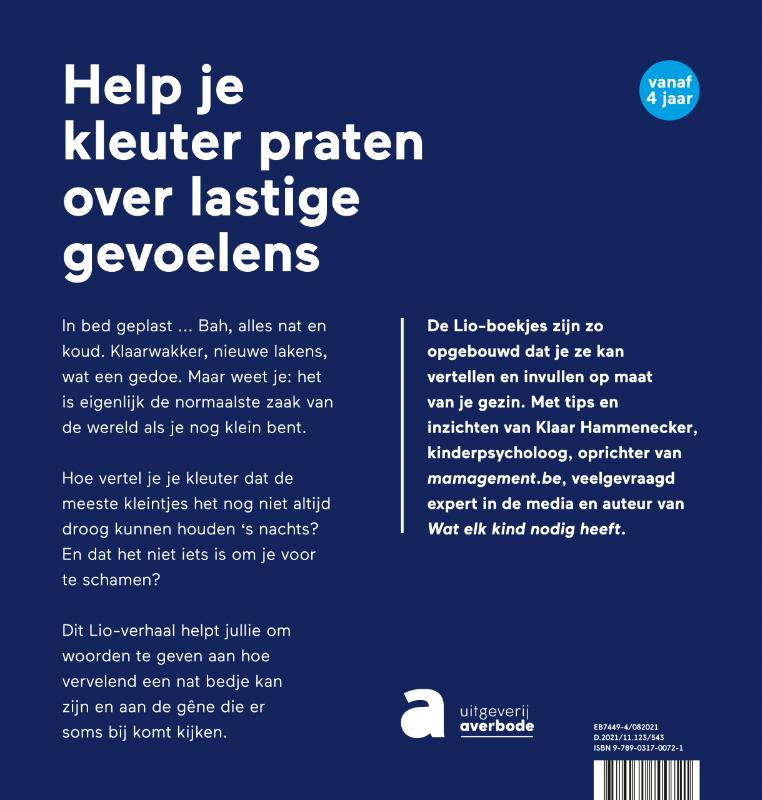 Achterkant van Lio plast in bed