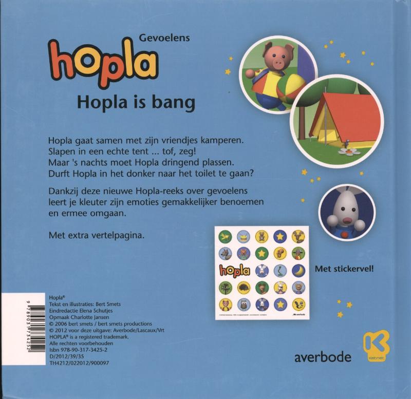 Achterkant van Hopla is bang