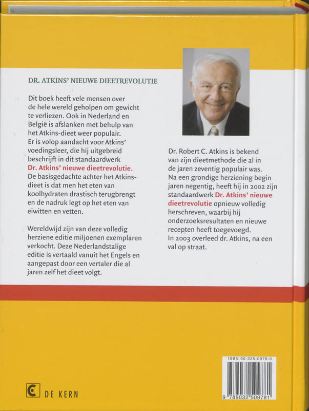 Achterkant van Dr. Atkins' nieuwe dieet revolutie