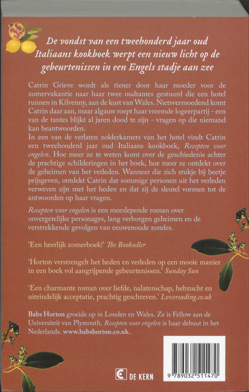 Achterkant van Recepten voor engelen