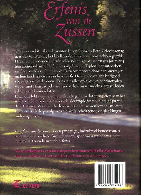 Achterkant van De erfenis van de zussen