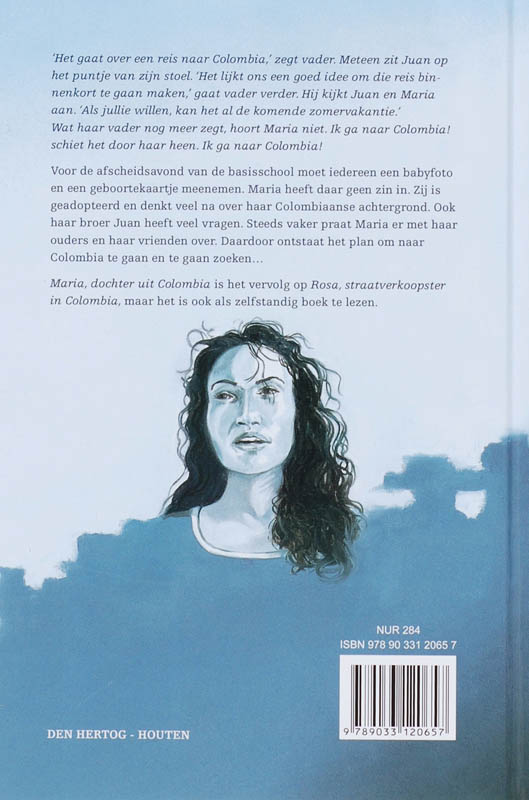 Achterkant van Maria, dochter uit Colombia