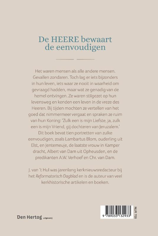 Achterkant van De Heere bewaart de eenvoudigen