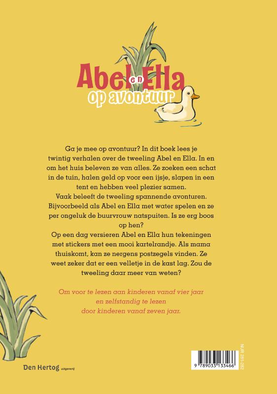 Achterkant van Abel en Ella op avontuur