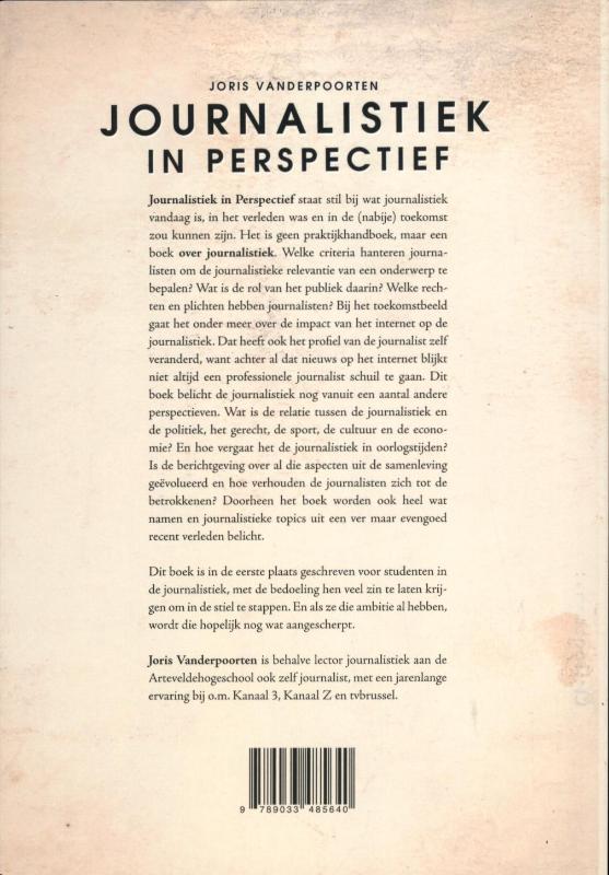 Achterkant van Journalistiek in perspectief