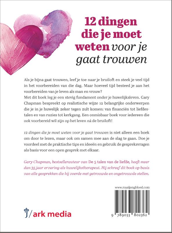 Achterkant van 12 dingen die je moet weten voor je gaat trouwen