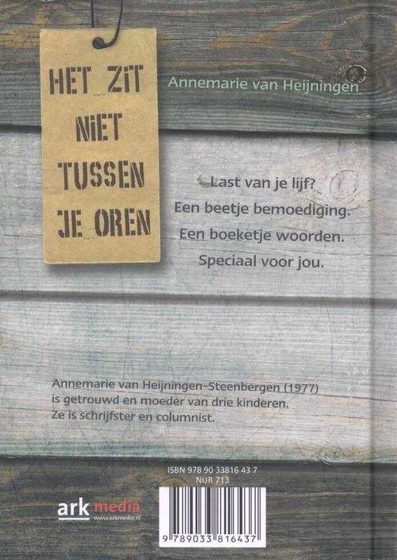 Achterkant van Het zit niet tussen je oren