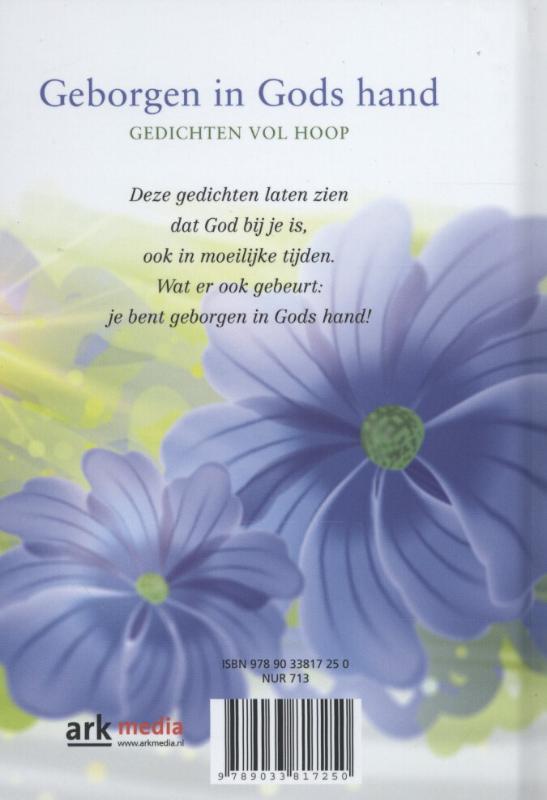 Achterkant van Geborgen in Gods hand