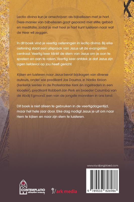 Achterkant van Kijken en luisteren naar Jezus