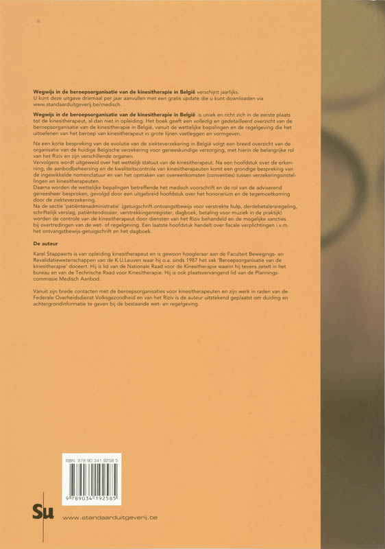 Achterkant van Wegwijs in de beroepsorganisatie van de kinesitherapie in Belgie 2008