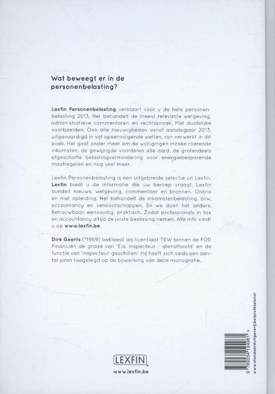 Achterkant van aanslagjaar 2013/inkomsten 2012