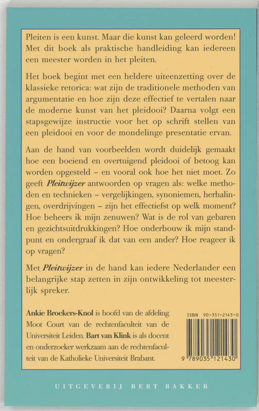 Achterkant van Pleitwijzer