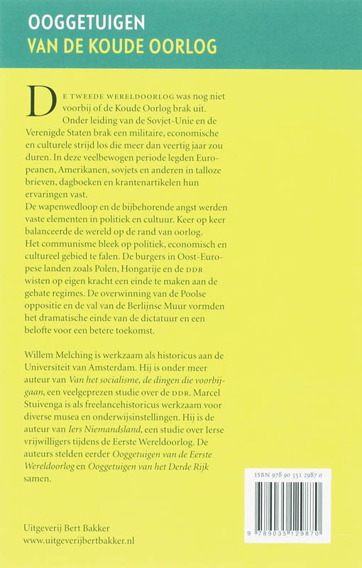 Achterkant van Ooggetuigen van de Koude Oorlog