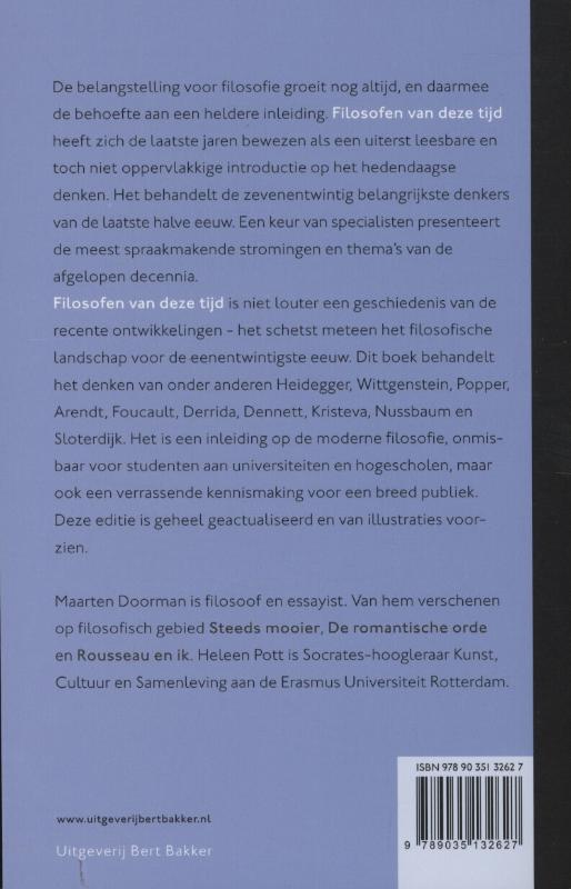 Achterkant van Filosofen van deze tijd