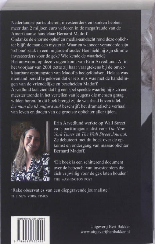 Achterkant van De man die 65 miljard stal