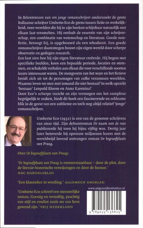 Achterkant van Bekentenissen van een jonge romanschrijver