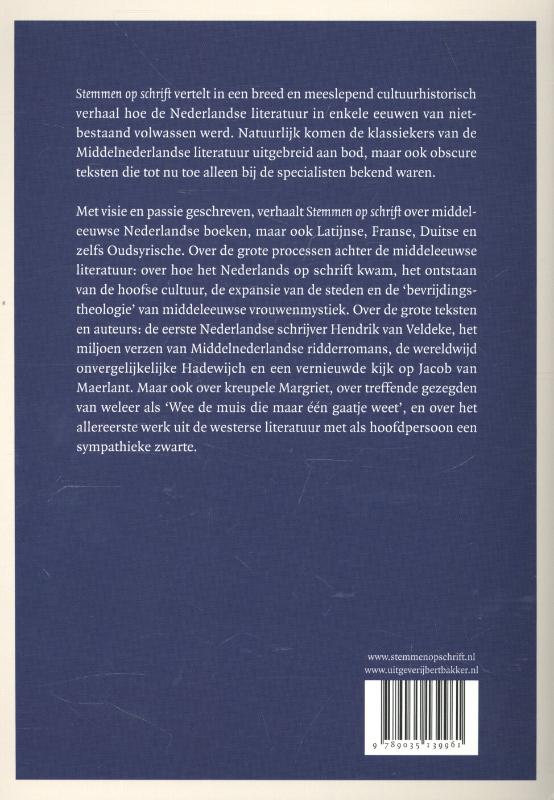 Achterkant van Stemmen op schrift