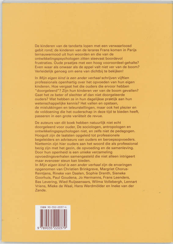 Achterkant van Mijn eigen kind is een ander verhaal