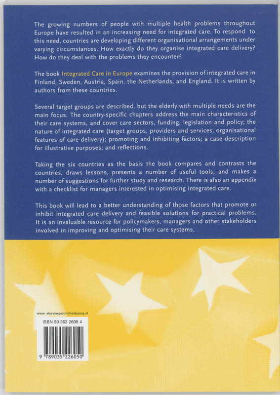 Achterkant van Integrated Care in Europe