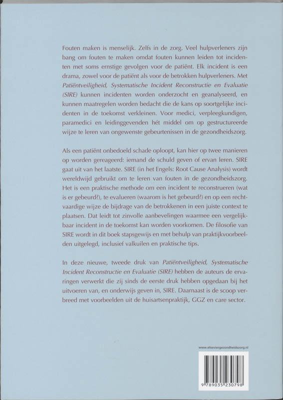 Achterkant van Patiëntveiligheid