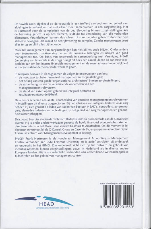 Achterkant van Integraal besturen in de zorg