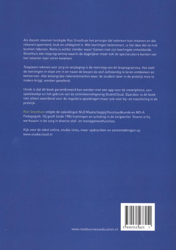 Achterkant van Toegepast rekenen voor zorg en verpleging