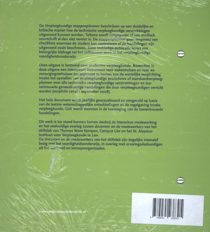 Achterkant van Technisch verpleegkundige verstrekkingen