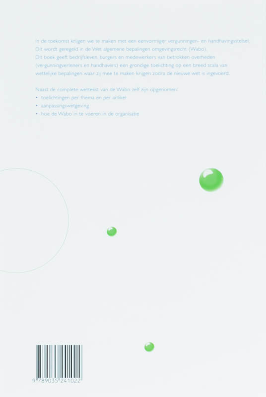 Achterkant van Wet algemene bepalingen Omgevingsrecht (Wabo)