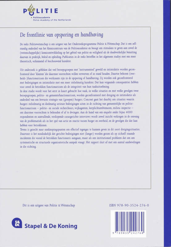 Achterkant van De frontlinie van opsporing en handhaving