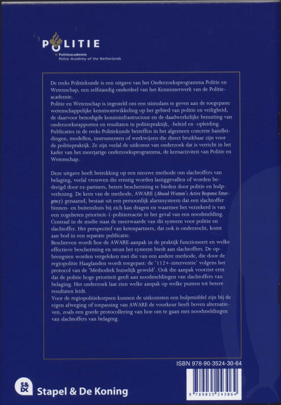 Achterkant van Onderzoek naar de mogelijke meerwaarde van AWARE voor de politie