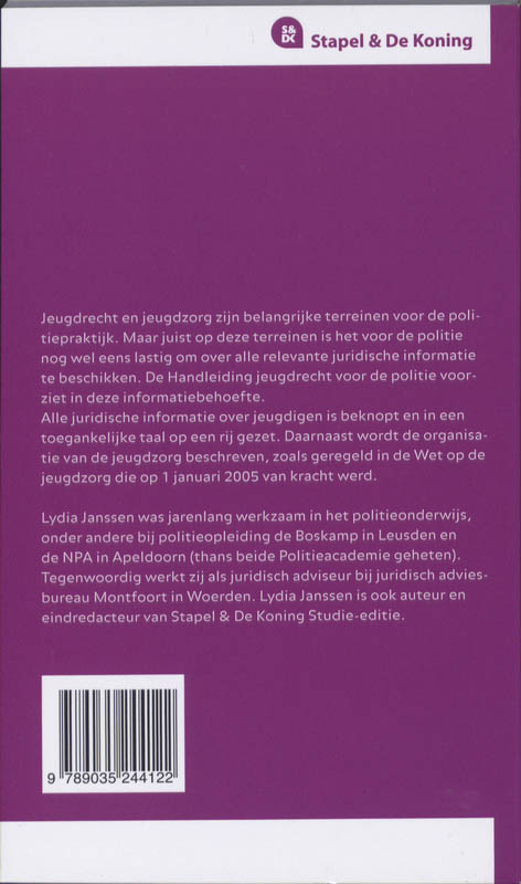 Achterkant van Handleiding jeugdrecht voor de politiepraktijk