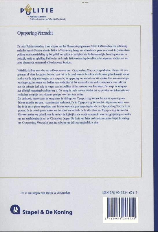 Achterkant van Opsporing verzocht