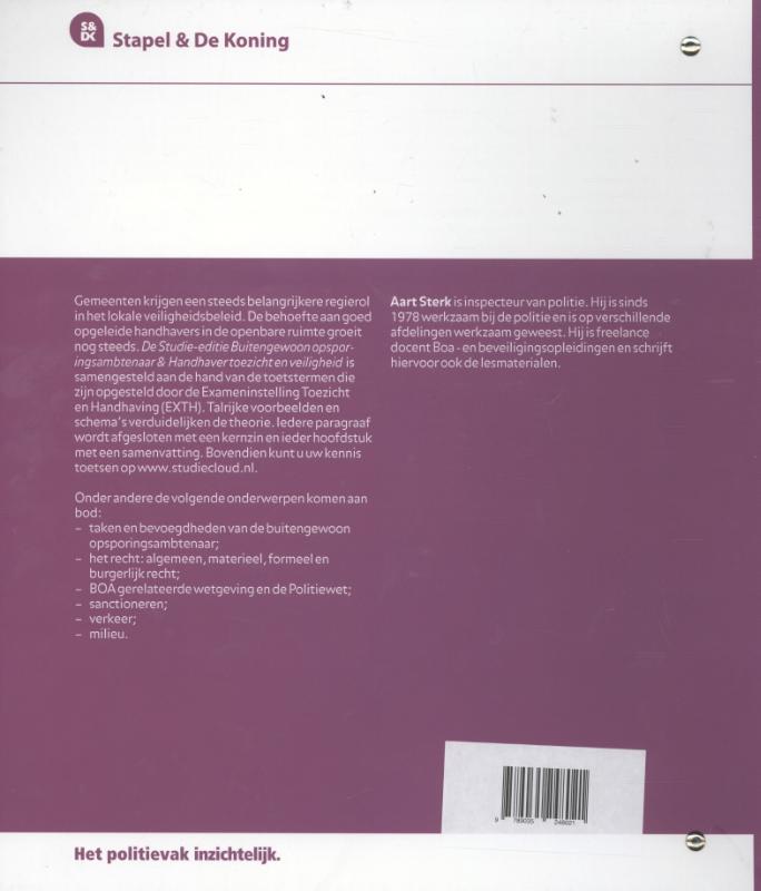 Achterkant van Studie-editie toezicht en veiligheid