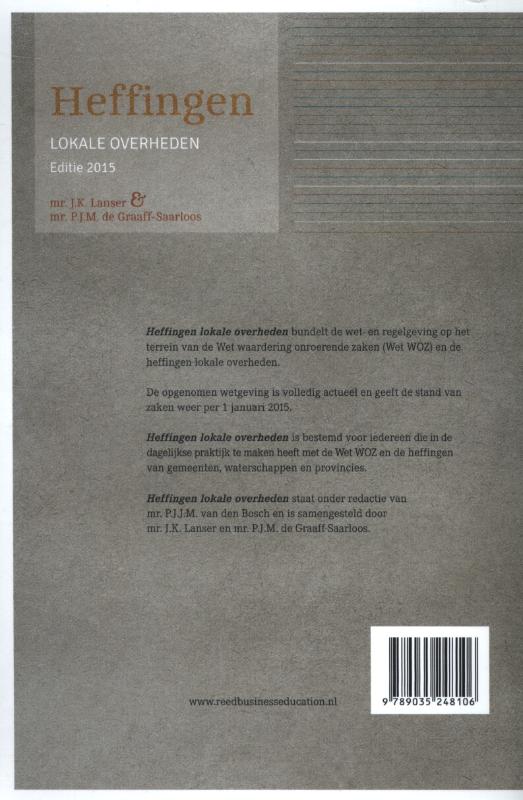 Achterkant van Heffingen lokale overheden