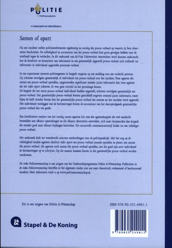 Achterkant van Samen of apart