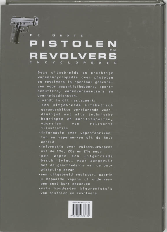 Achterkant van De grote pistolen en revolvers encyclopedie
