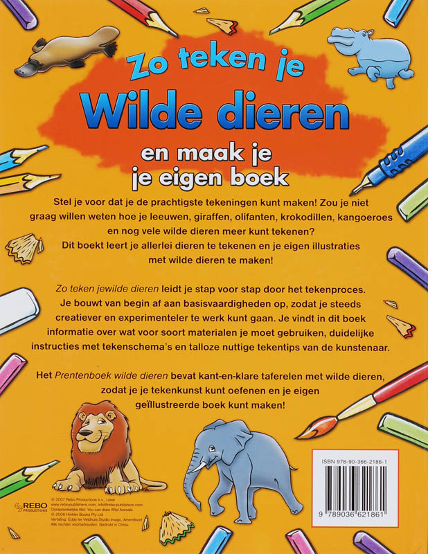 Achterkant van Zo teken je wilde dieren