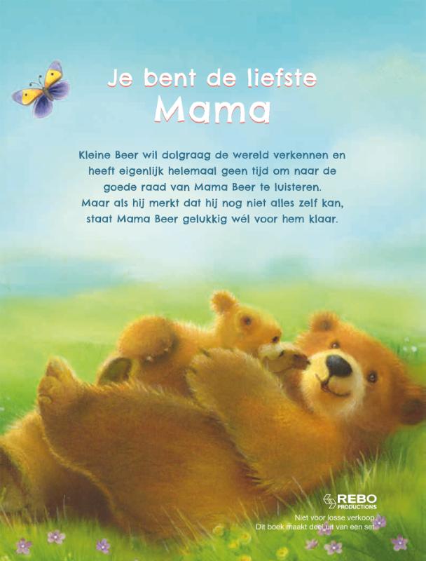 Achterkant van Je bent de liefste mama - boek & knuffelbeer