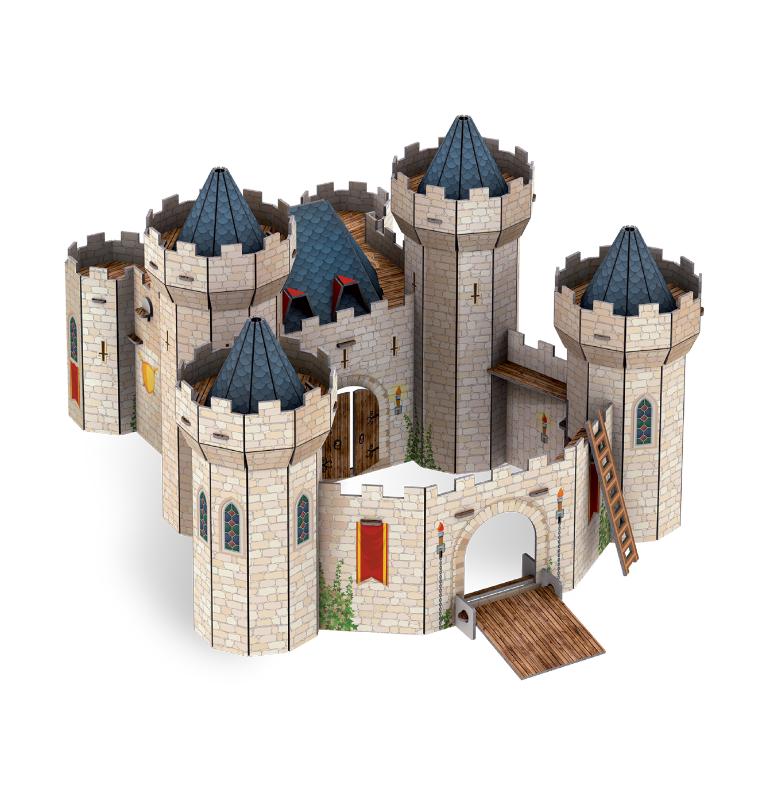 Achterkant van Het middeleeuws kasteel - Boek + 3D-puzzel
