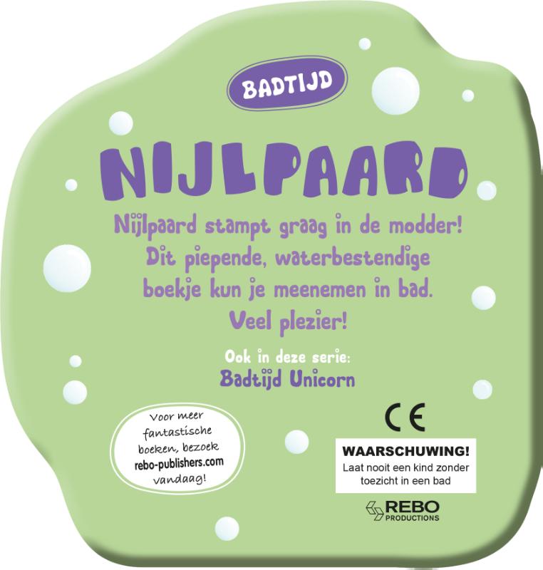 Achterkant van Badboek - Nijlpaard